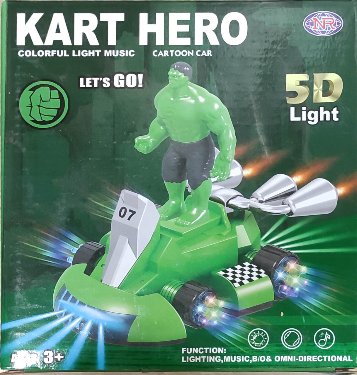 Hulk Kart Hero Rotating Cartoon Car with lighting