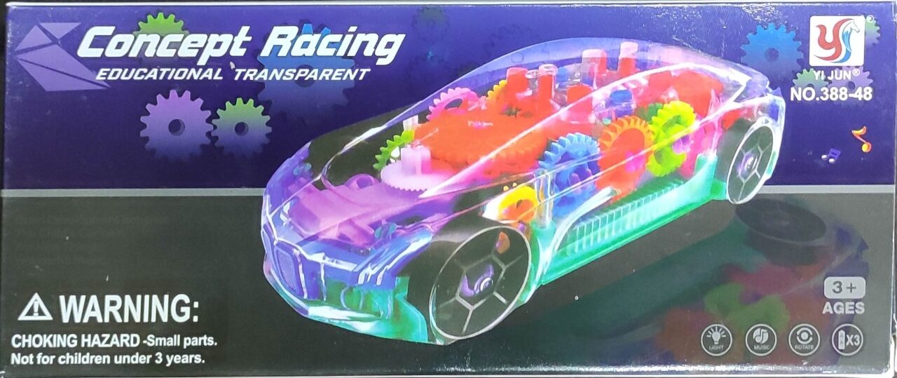 Concept Racing Transparent Educational car with lighting